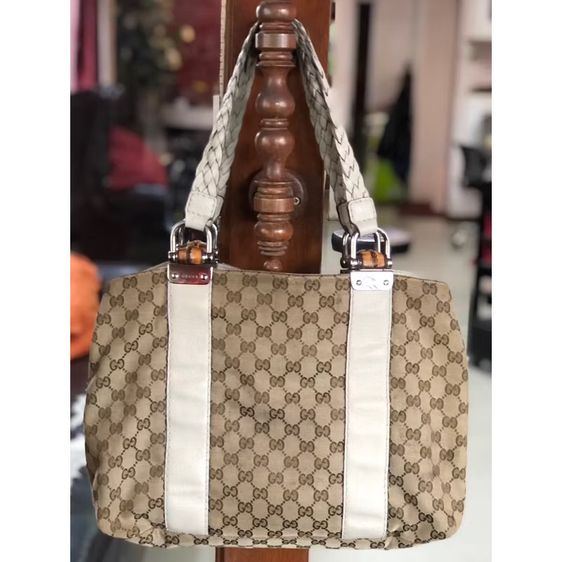 กระเป๋าหิ้ว Gucci Bamboo Bar GG Monogram รับประกันของแท้