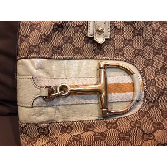 Gucci Horsebit Hand  กระเป๋าสะพายสีเบจสีขาว แท้ ไม่แท้ยินดีคืนเงิน รูปที่ 7