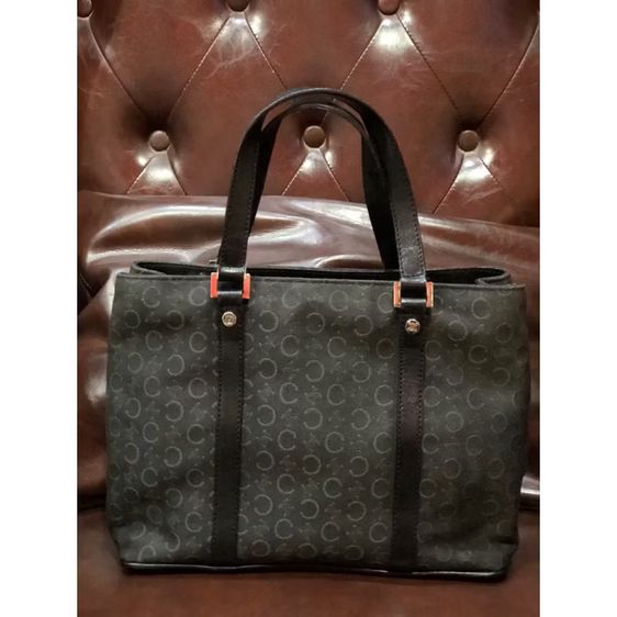 กระเป๋าถือ Celine สีดำ C Brazon CE00  12 Canvas Leather CELINE Tote Bag Macadam Compartment รับประกันของแท้