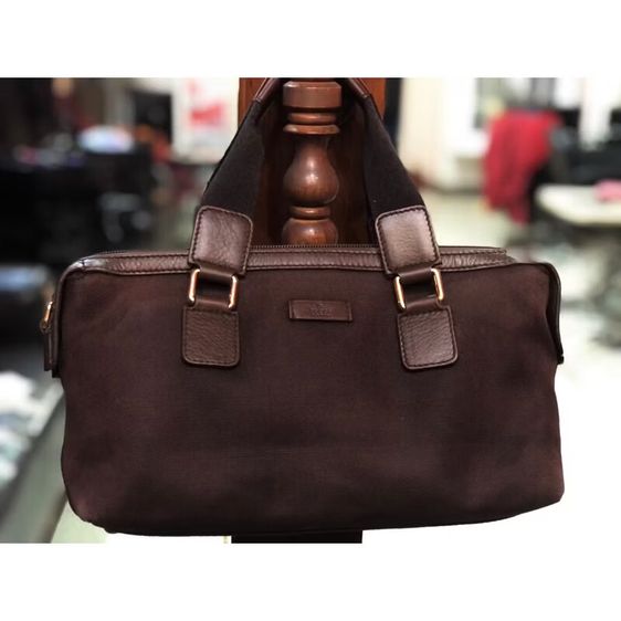 กระเป๋ากุชชี่บอสตันใบเล็ก กระเป๋าถือGucci Top Handle 12”แคนวาสสีน้ำตาล รับประกันของแท้