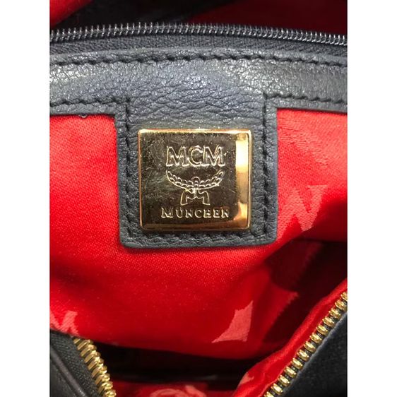 กระเป๋าหนัง mcm สีดำ ทรงปาปิลอน ของแท้ รับประกัน รูปที่ 6