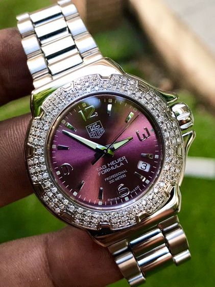 Tag Heuer F1 Quartz Diamond 120 Dark Purple Dail WAC1219(Boy Size)🇨🇭🇨🇭 รูปที่ 6