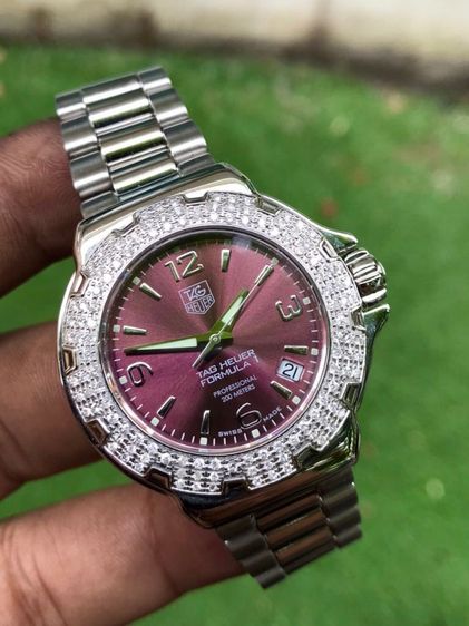 Tag Heuer F1 Quartz Diamond 120 Dark Purple Dail WAC1219(Boy Size)🇨🇭🇨🇭 รูปที่ 5