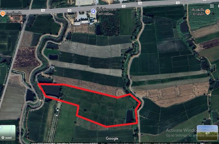 ที่ดินเปล่า40กว่าไร่ ห่างถนน4เลนไม่ถึง500เมตร ติดซอย2ซอยหัวท้าย