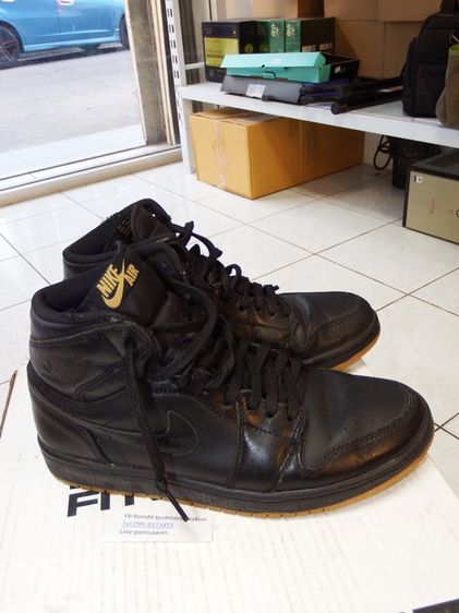 ดำ Nike Air jordan1 retro high black gum 555088-020 มือสอง ไซร์41