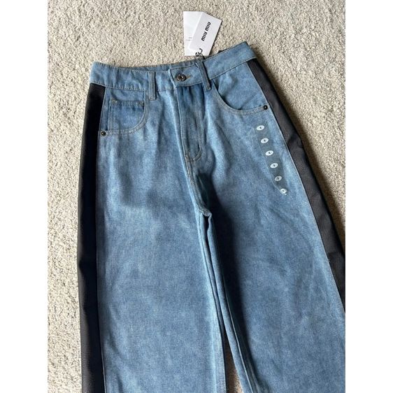 กางเกงขายาวยีนส์ miu miu ใหม่ป้ายห้อย รูปที่ 2