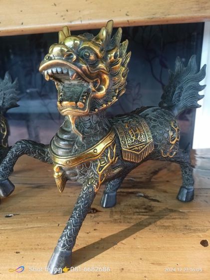 กิเลนคู่มงคลเนื้อทองเหลือง รูปที่ 8