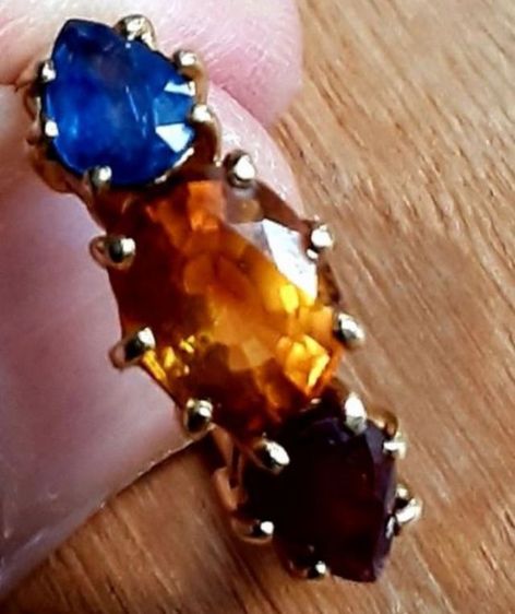 แหวนทอง พลอยสามสี ไพลิน ทับทิม บุษราคัม รูปที่ 17