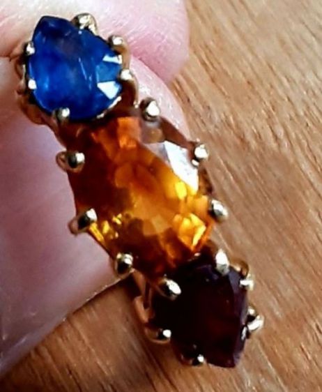 แหวนทอง พลอยสามสี ไพลิน ทับทิม บุษราคัม รูปที่ 4