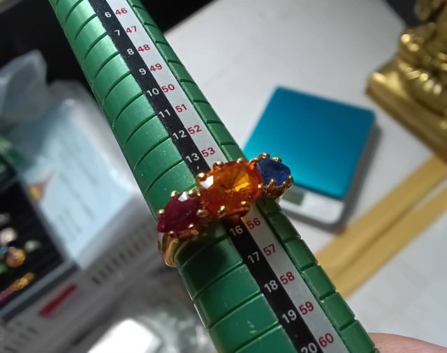 แหวนทอง พลอยสามสี ไพลิน ทับทิม บุษราคัม รูปที่ 14