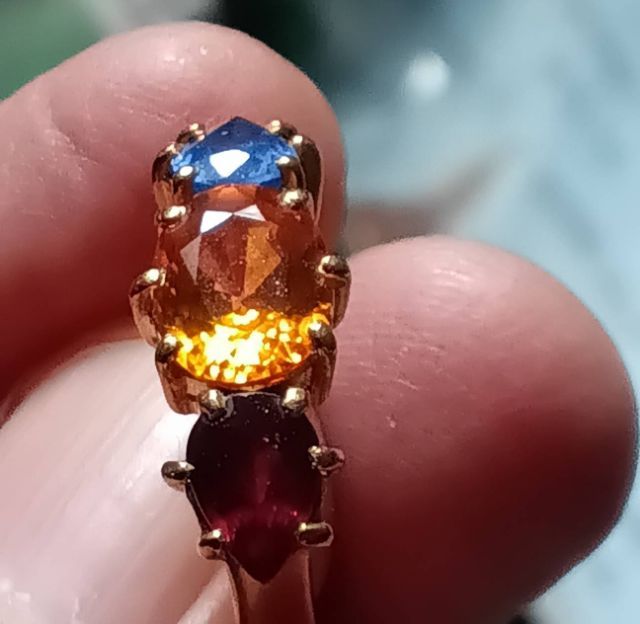 แหวนทอง พลอยสามสี ไพลิน ทับทิม บุษราคัม รูปที่ 7