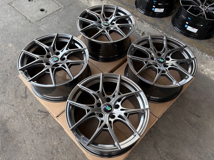 ล้อแม็กมือ1 ขอบ17 ก้านY 5รู114 กว้าง8 ออฟ38 สีไฮเปอร์แบล็ก ล้อเบา FLOW FORMING งานNV งานสวยมากๆ รูปที่ 3