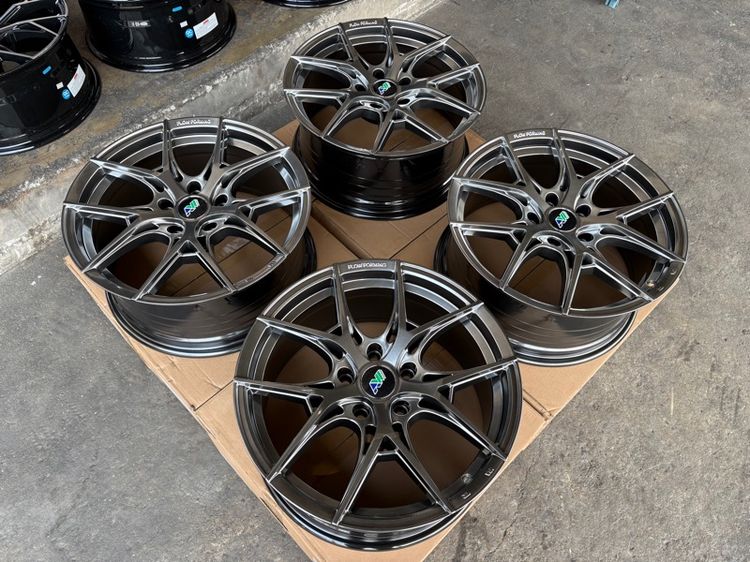 ล้อแม็กมือ1 ขอบ17 ก้านY 5รู114 กว้าง8 ออฟ38 สีไฮเปอร์แบล็ก ล้อเบา FLOW FORMING งานNV งานสวยมากๆ รูปที่ 2