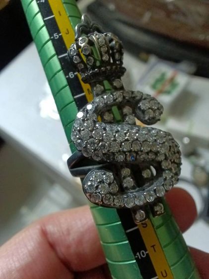 ขายถูกแหวนเงินแท้ ประดับCZ สวยงาม ดอลล่าร์สวมมงกุฏ นิยม รูปที่ 13