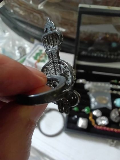 ขายถูกแหวนเงินแท้ ประดับCZ สวยงาม ดอลล่าร์สวมมงกุฏ นิยม รูปที่ 10