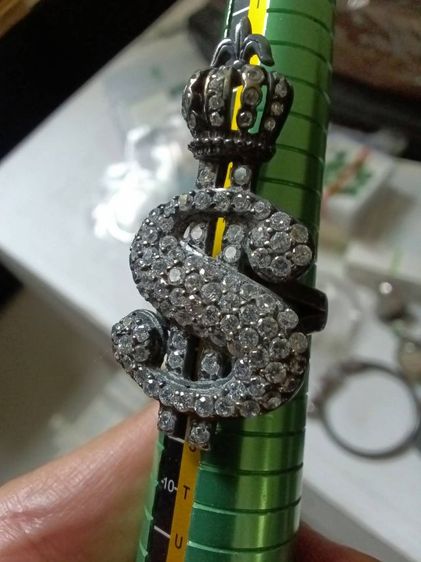 ขายถูกแหวนเงินแท้ ประดับCZ สวยงาม ดอลล่าร์สวมมงกุฏ นิยม รูปที่ 9