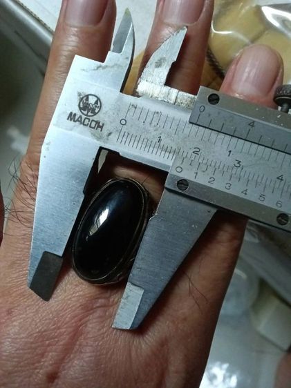 แหวนเงิน หัวนิล วงใหญ่ ลายฉลุ ทำวงเดียว ใส่เต็มนิ้ว รูปที่ 16