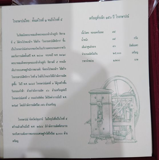 ชุดเหรียญที่ระลึก 150 ปี โรงกษาปณ์ พ.ศ.2553 เนื้อทองแดง ขนาด 4 ซม. อุปกรณ์ครบ รูปที่ 5