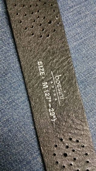 เข็มขัดหนังแท้ bossini สีดำลายบรอนซ์เงิน เอว 34 ถึง 38 กว้าง 1.5 ยาวรวมหัว42.8 หนังหนาสภาพเหมือนใหม่ รูปที่ 3