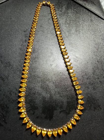 สร้อยเงินฝังCZสีเหลือง สวยงามมาก รูปที่ 12