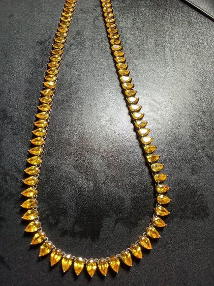 สร้อยเงินฝังCZสีเหลือง สวยงามมาก รูปที่ 11