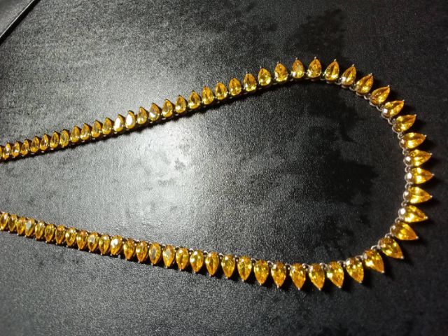 สร้อยเงินฝังCZสีเหลือง สวยงามมาก รูปที่ 9