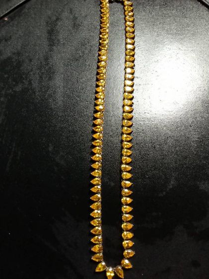 สร้อยเงินฝังCZสีเหลือง สวยงามมาก รูปที่ 5