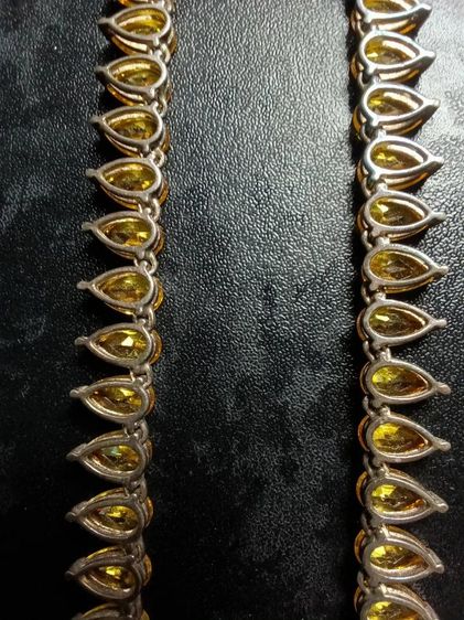 สร้อยเงินฝังCZสีเหลือง สวยงามมาก รูปที่ 16