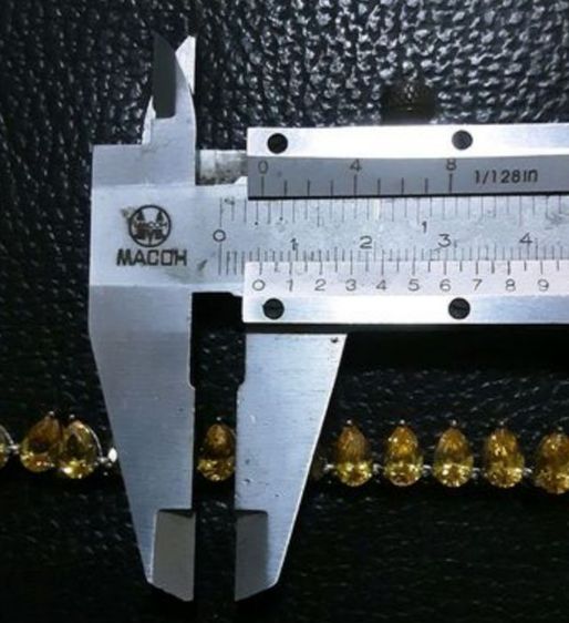 สร้อยเงินฝังCZสีเหลือง สวยงามมาก รูปที่ 15