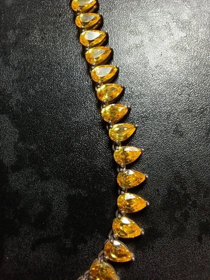 สร้อยเงินฝังCZสีเหลือง สวยงามมาก รูปที่ 4