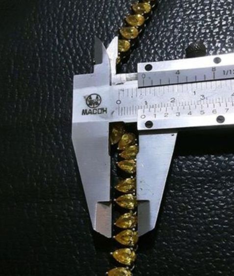 สร้อยเงินฝังCZสีเหลือง สวยงามมาก รูปที่ 17