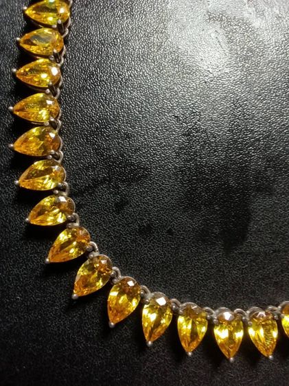 สร้อยเงินฝังCZสีเหลือง สวยงามมาก รูปที่ 14