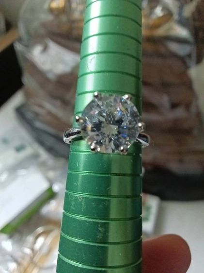 แหวนเงิน หัวCZ ขนาด10มิล แวววาวสวยงามมาก รูปที่ 16