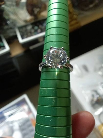 แหวนเงิน หัวCZ ขนาด10มิล แวววาวสวยงามมาก รูปที่ 12