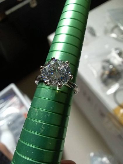 แหวนเงิน หัวCZ ขนาด10มิล แวววาวสวยงามมาก รูปที่ 6