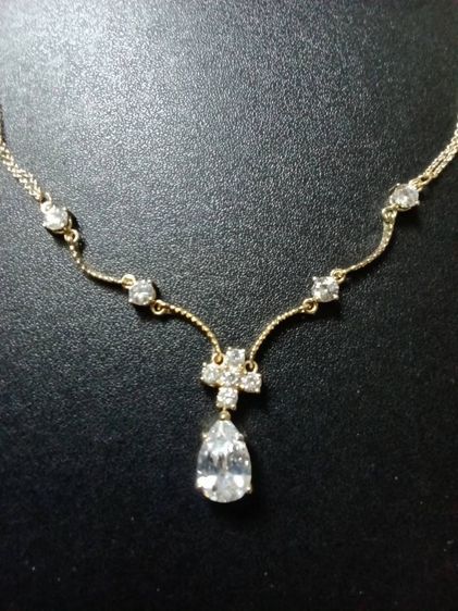 สร้อยคอเงิน ประดับคิวบิกเซอโคเนีย สวยงาม ยาวขยายได้18-20นิ้ว