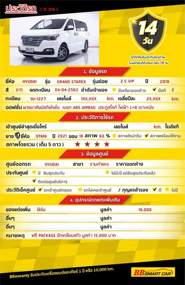 Hyundai Grand Starex 2019 2.5 VIP Utility-car ดีเซล ไม่ติดแก๊ส เกียร์อัตโนมัติ ขาว รูปที่ 2