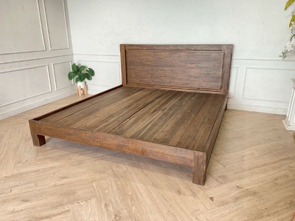 เตียงไม้สัก 6 ฟุต สไตล์วินเทจ