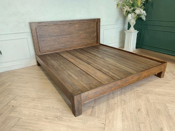 เตียงไม้สัก 6 ฟุต สไตล์วินเทจ รูปที่ 3