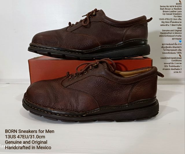 BORN, Sneakers for Men, Big Size 13US 47EU(31.0cm) Original, Handcrafted in Mexico ของแท้ มือ 2 สภาพเยี่ยม, รองเท้า Born หนังแท้ สวยมาก รูปที่ 15