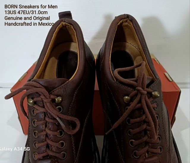 BORN, Sneakers for Men, Big Size 13US 47EU(31.0cm) Original, Handcrafted in Mexico ของแท้ มือ 2 สภาพเยี่ยม, รองเท้า Born หนังแท้ สวยมาก รูปที่ 6