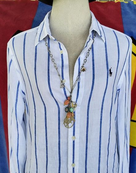 เสื้อเชิ้ตแขนยาวสตรี POLO Ralph Lauren relaxed fit มือสองของแท้ รูปที่ 9