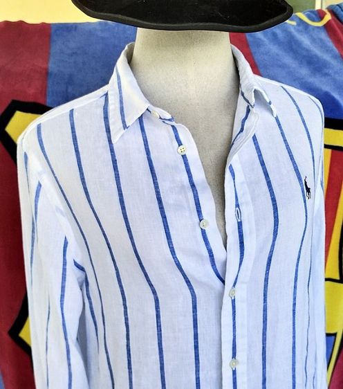 เสื้อเชิ้ตแขนยาวสตรี POLO Ralph Lauren relaxed fit มือสองของแท้ รูปที่ 4