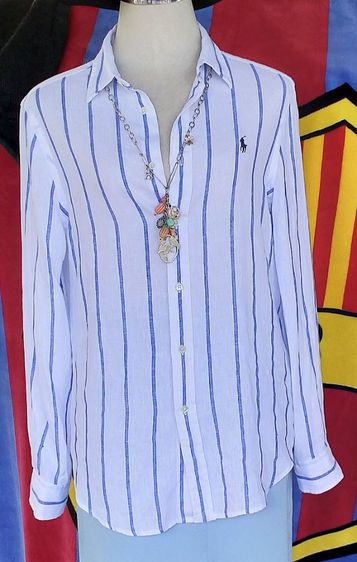 เสื้อเชิ้ตแขนยาวสตรี POLO Ralph Lauren relaxed fit มือสองของแท้ รูปที่ 2