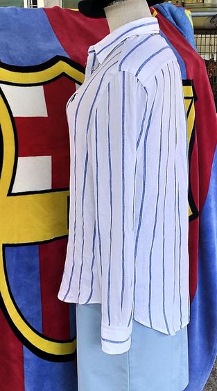 เสื้อเชิ้ตแขนยาวสตรี POLO Ralph Lauren relaxed fit มือสองของแท้ รูปที่ 8