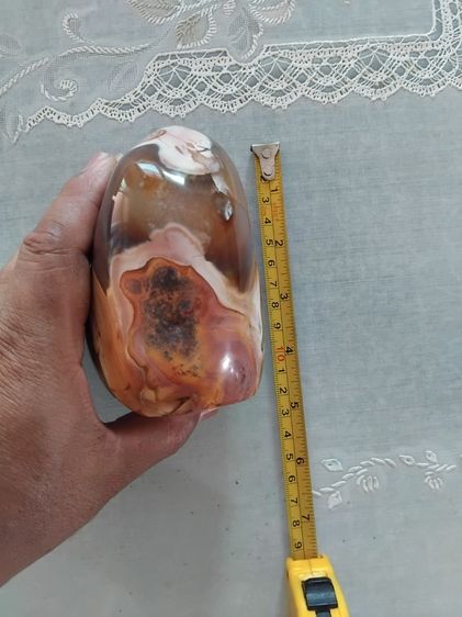 หินอาเกต ขัดมัน ขนาดใหญ่ กว้าง 2 ยาว 4 หนา 2 นิ้ว สีเทา แดง ดำ น้ำตาล ส้ม เหลือง และขาว สีสดมาก น้ำหนักมาก มากกว่า 1 กก. อายุเป็น 1,000 ปี แ รูปที่ 10