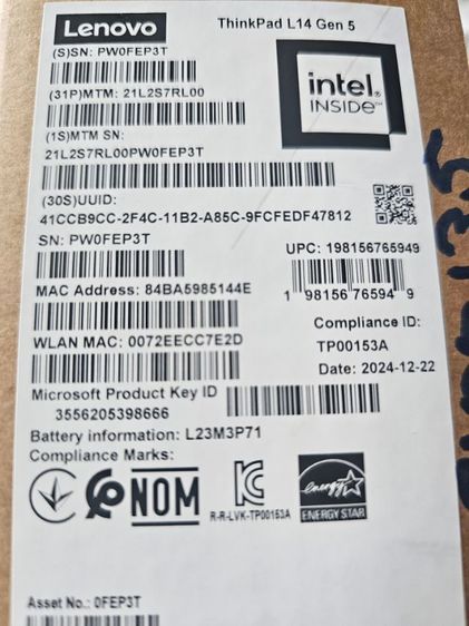 New LenovoThinkPad L14 Gen5 เครื่องใหม่มือ1 รูปที่ 4