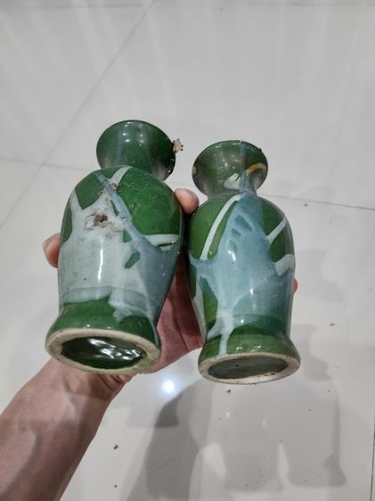 แจกันเก่าเก็บ เดิมๆ 2 ใบ สีเขียว สวยรุ่นเก่า หายาก ขายตามสภาพ 2 ชิ้น พร้อมส่ง  รูปที่ 7