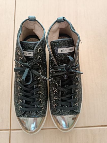 รองเท้าผ้าใบ ดำ อื่นๆ UK 4.5 | EU 37 1/3 | US 6 อื่นๆ รองเท้าแบรนด์ miumiu มือสองของแท้