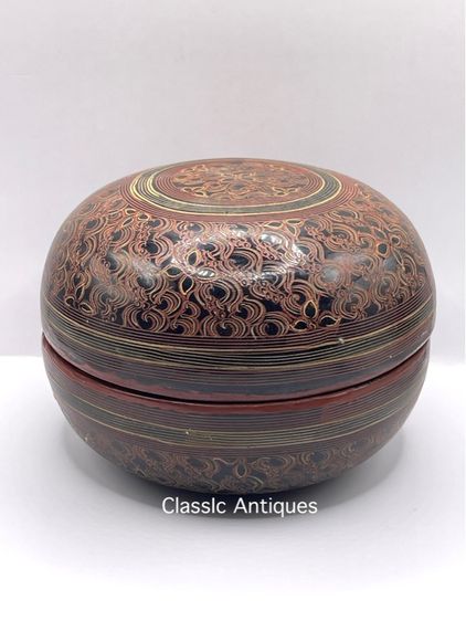 ตลับ เครื่องเขิน โบราณ